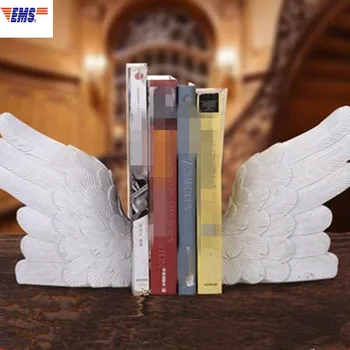 

European Style Angel Wing Resin Bookend Craftwork Creative Bookrack Cartoon Ornaments Desktop Decoration Office X1092