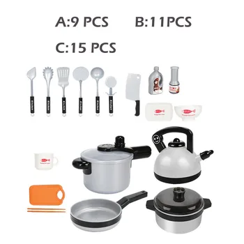 

Children Kitchen Cookware Pot Pan Kids Pretend Cook Play Toy Simulation Kitchen Utensils Toys