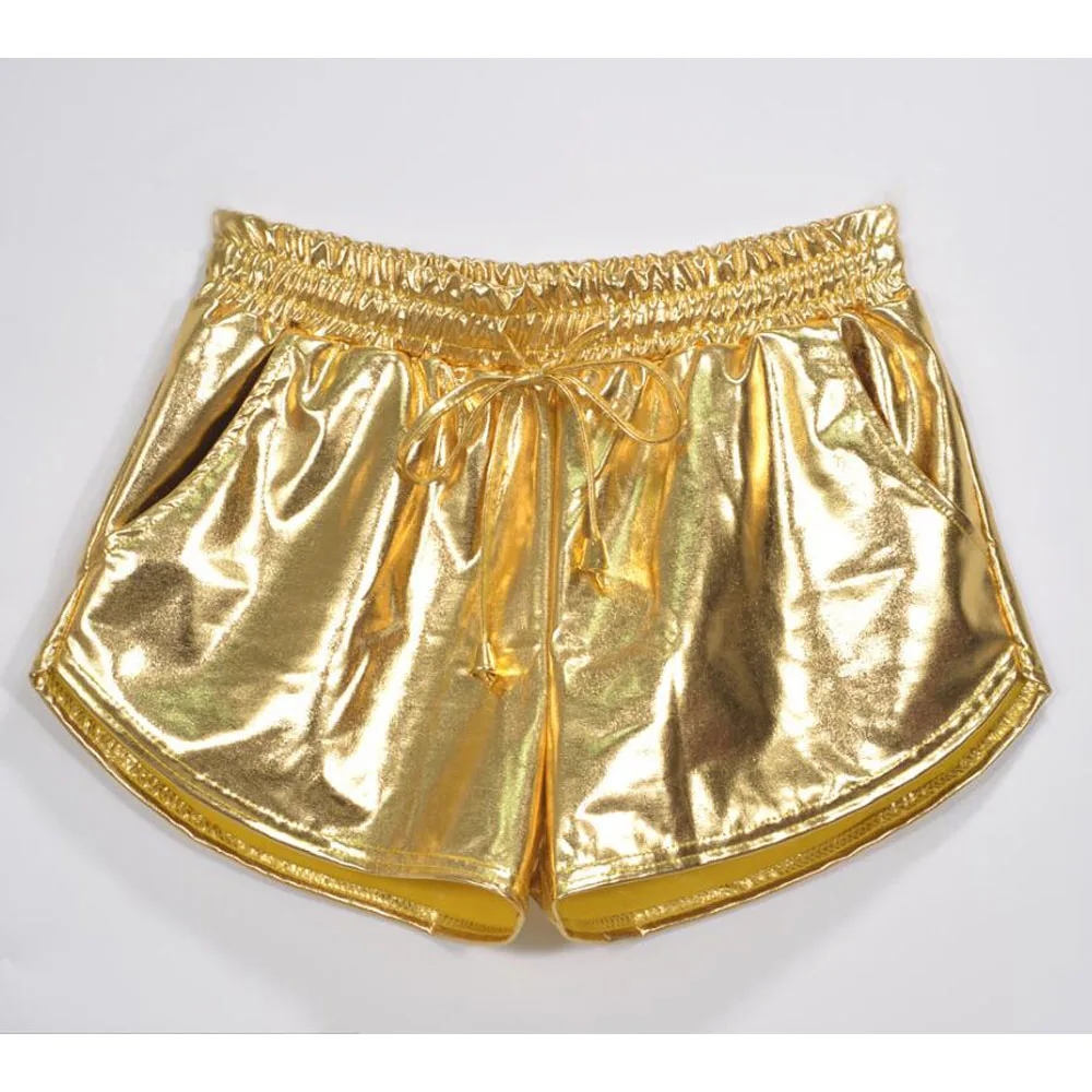 gold high waisted shorts