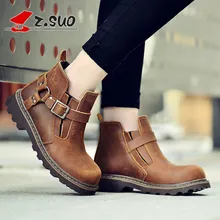 2016 Fashion Women Boots Autumn Winter Female Shoes Comfortable Genuine Leather Martin Boots For Ladies botas mujer SG039