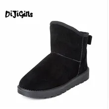2018 Winter Faux Suede Women Snow Boots Flat with Casual Shoes Woman Gladiator Round toe Women