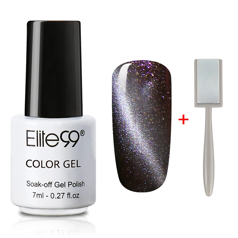 Elite99 кошачий глаз Gelpolish выдерживает с отличительные знаки ногтей маникюр искусство длительный гель лак с наклейкой выбрать цвет 1 с 1 магнит - Цвет: 6581 With Magnet