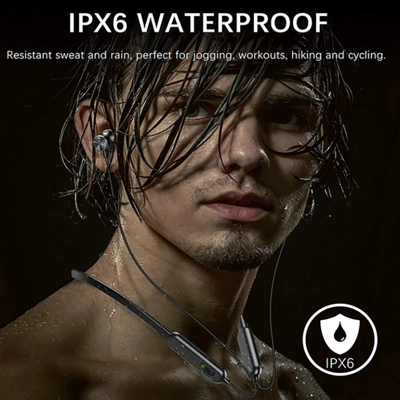 Mpow Active Noise Cancelling Sport Headphones Hi-Fi Stereo Magnetic Neckband Headset Bluetooth V4.2 Waterproof Earbuds with Mic (6)