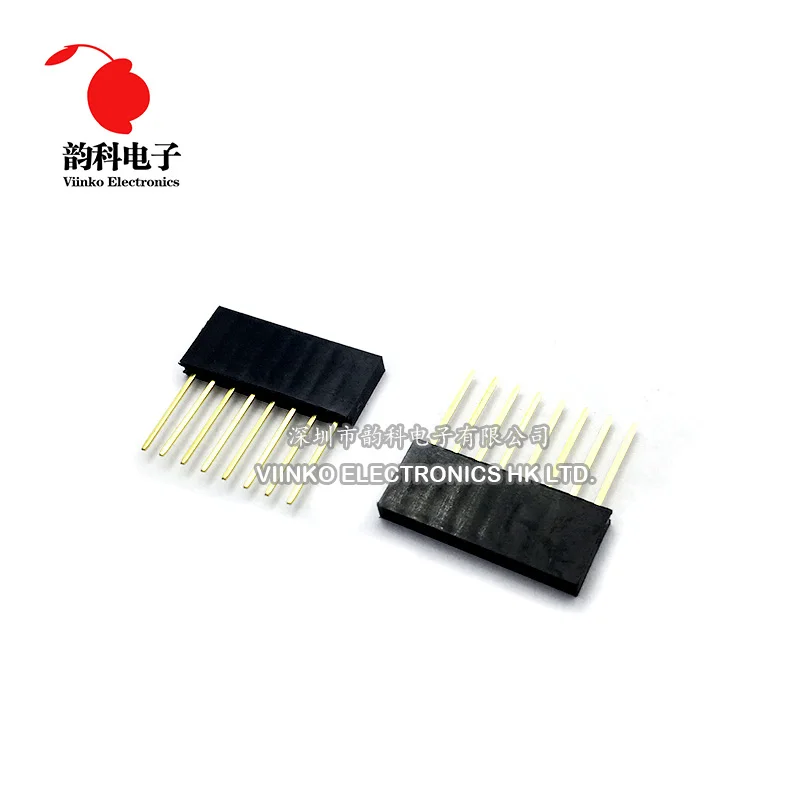 

100PCS 2.54MM 8Pin 11MM Long Needle Female Pin Header Strip Stackable Header