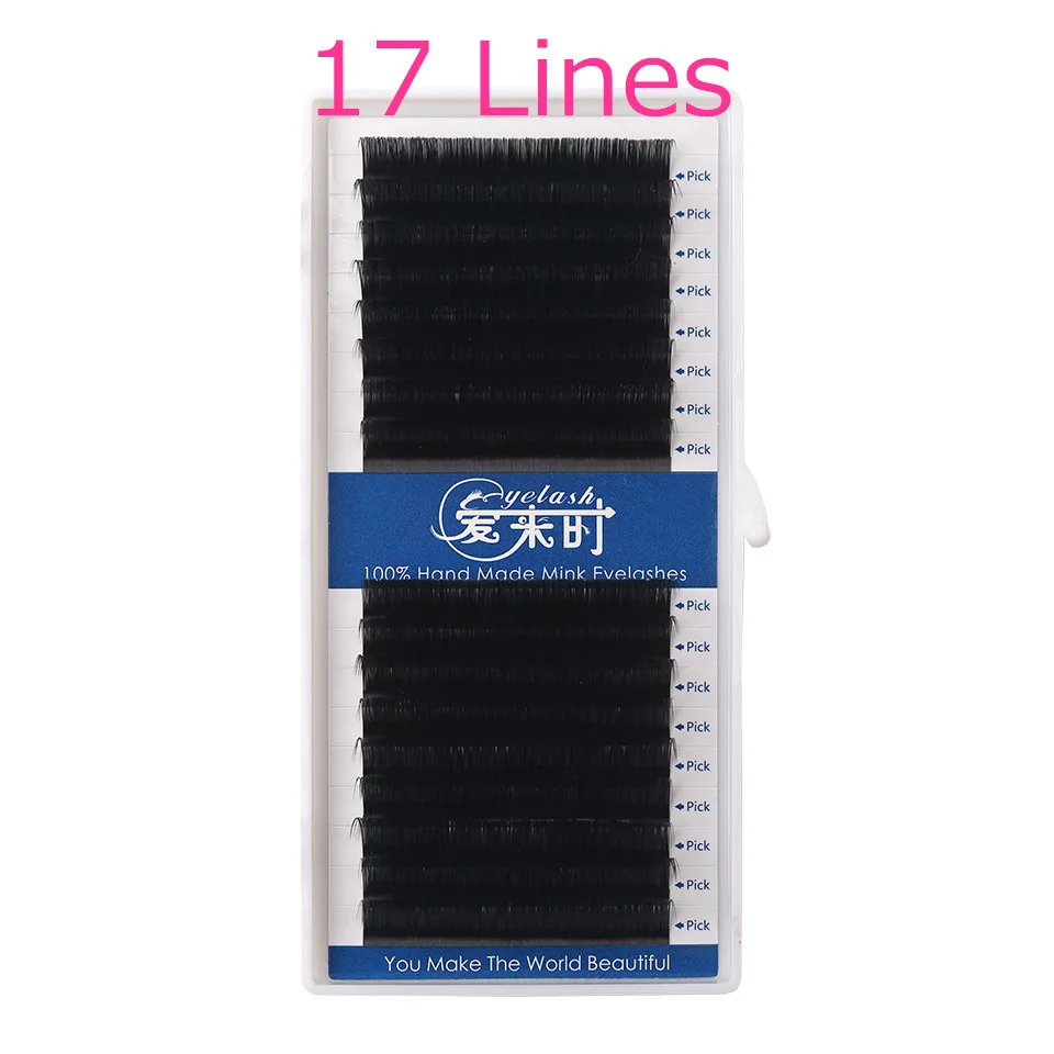 1 Case 16 Lines BCD Individual Eyelash Extensions,Fake Eye Lashes,Natural Silk Mink False Eyelashes 100% Handmade Cilias 0.03mm