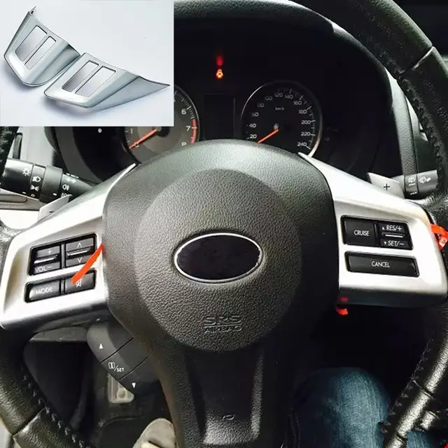 Us 11 86 8 Off For Subaru Xv Crosstrek 2012 2013 2014 2015 Car Steering Wheel Button Switch Frame Cover Stickers Styling Accessories 2pcs Abs In