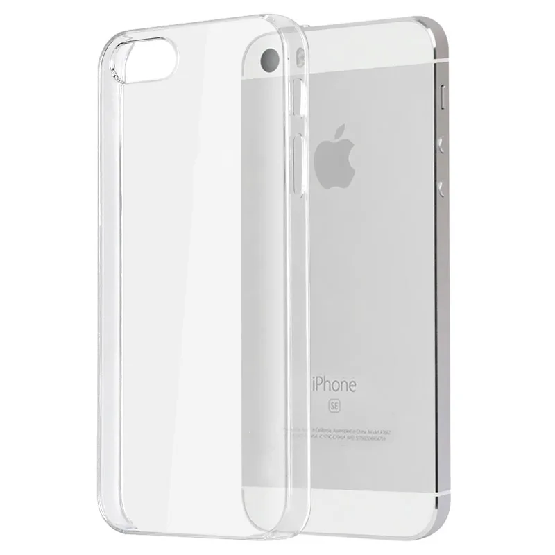 Funda de plástico resistente a la suciedad para iPhone SE 5, carcasa  trasera dura transparente, ultrafina, para Apple iPhone Se 5 5S