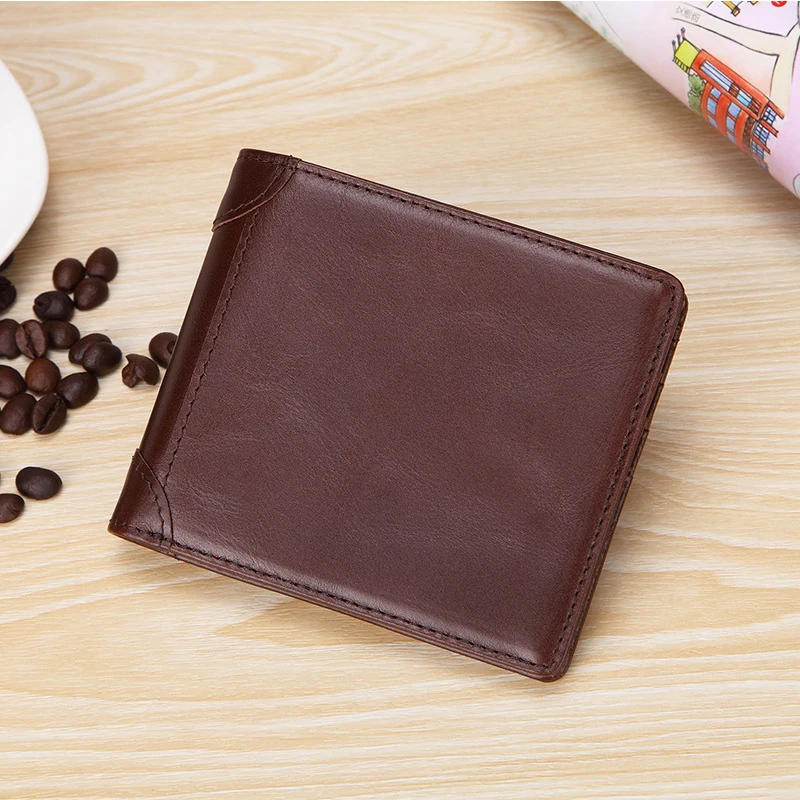 

Fashion Short Wallets Genuine Leather Men Purse Slim Credit Card Holder Design Brand With Card Holder Pocket