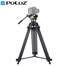 PULUZ Heavy Duty Video Camcorder Aluminum Alloy Tripod with Fluid Drag tripod Head for Canon Sony Nikon DSLR SLR Camera