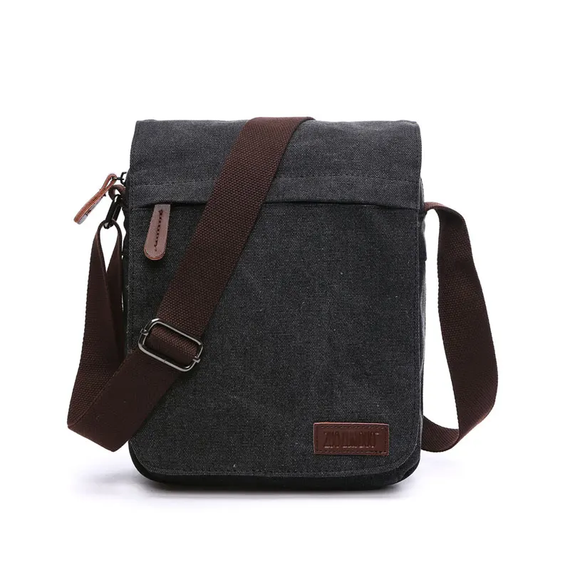Scione модная однотонная парусиновая сумка-портфель с пряжкой, Повседневная Портативная сумка на плечо, корейский тренд, простая сумка для мужчин и женщин - Цвет: Black-S