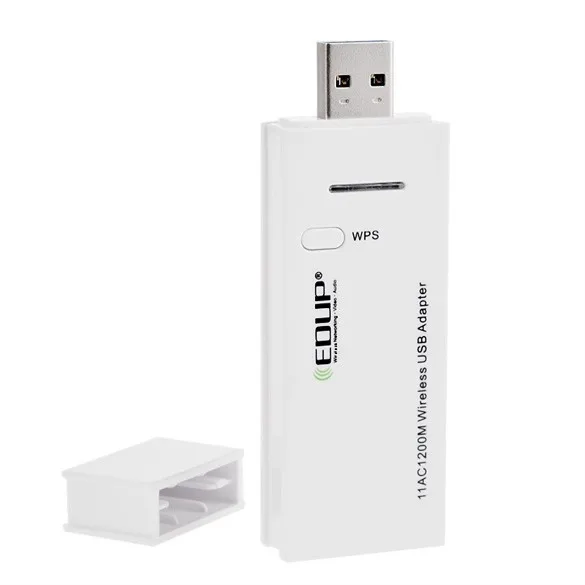 Бесплатная доставка EDUP 802.11 ac 1200 м 2.4 г/5.8 Г двухдиапазонный USB 3.0 Беспроводной WiFi адаптер сети карты кнопку WPS белый