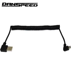 DANSPEED Premium USB Micro 5 pin Левый угловой штекер USB 2,0 Левый мужской спиральный кабель для передачи данных