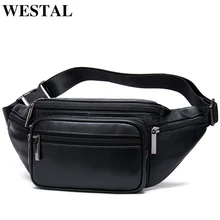 WESTAL Men's Waist Bag Genuine Leather Belt Bag Men Multifunction Male Fanny Pack Hip Bags for Phone/Money Travel Men Waist Pack