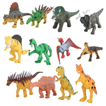 

12pcs/set Dinosaurs Plastic Model Children Simulation Animal Solid Soft Dinosaur Action Figures Toys Gift For Kids
