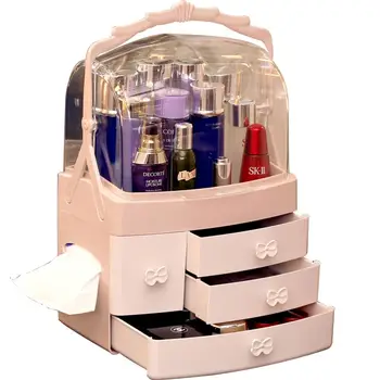 

Net red cosmetics storage box dust lipstick mask home desktop rack portable rotary drawer artifact WF624319