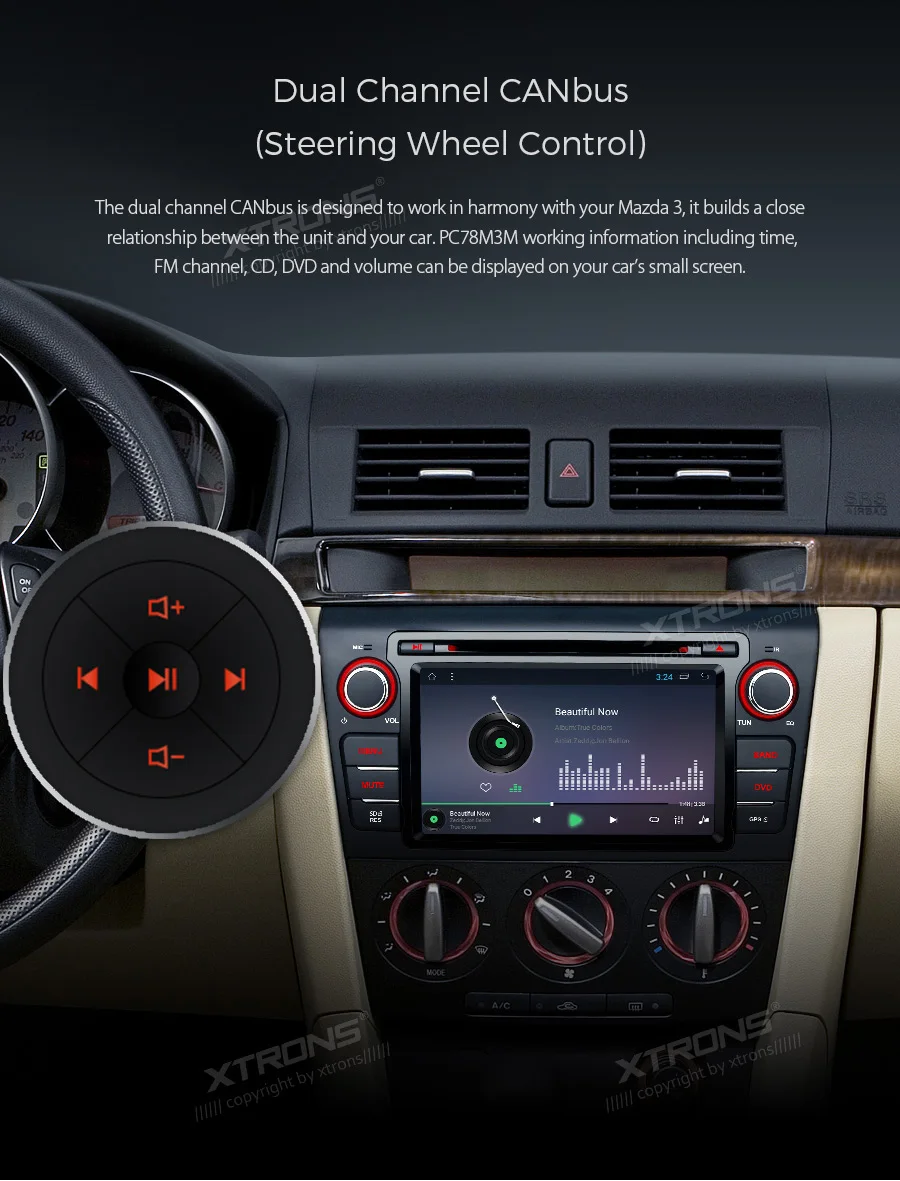 Top 7" Android 8.1 Oreo OS Car DVD Multimedia Navigation GPS Radio for Mazda 3 2004-2009 with Split Screen Function Support 16