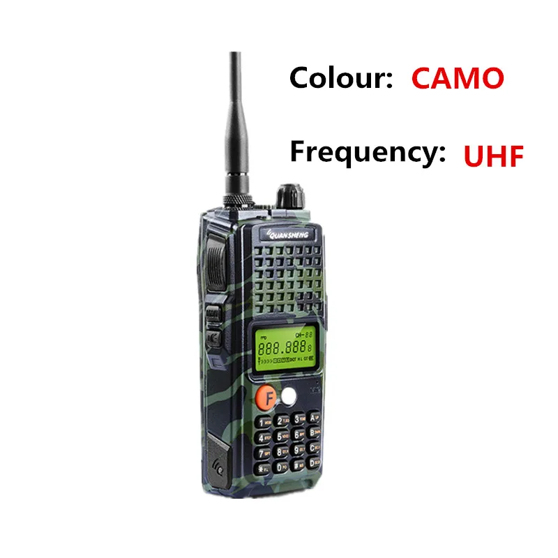 10 Вт QuanSheng TG-K10AT рация 10 км TG K10AT UHF400-470MHz опционально VHF 136-174 МГц двухстороннее радио 10 км 4000 мАч батарея Ham - Цвет: Camo with UHF Band