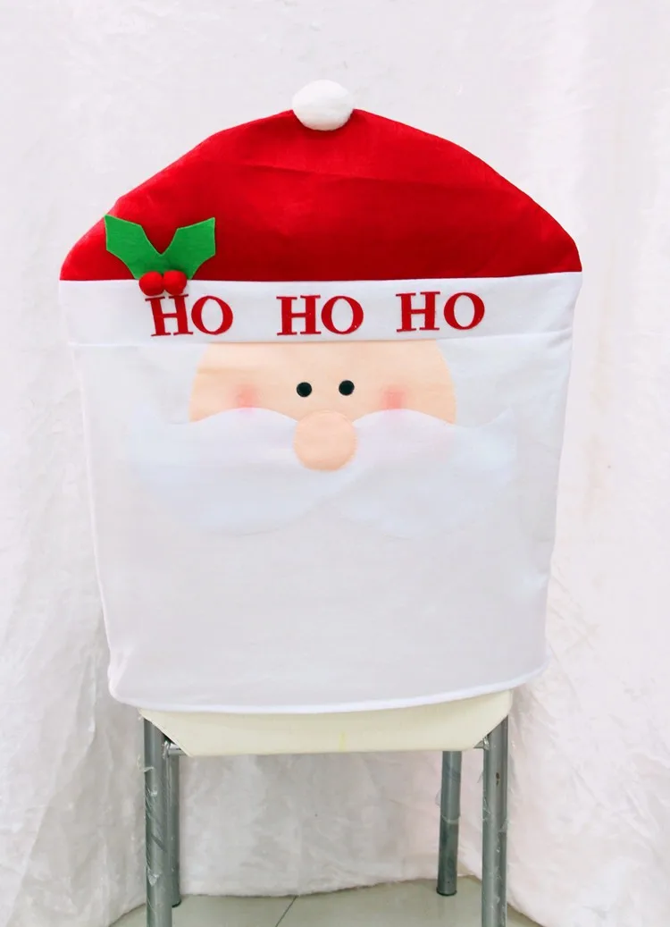 Новые горячие игрушки новогодний Рождественский стол декоративные чехлы для стульев изделия Снеговик Санта Клаус Медведь шляпы ремесло принадлежности для дома