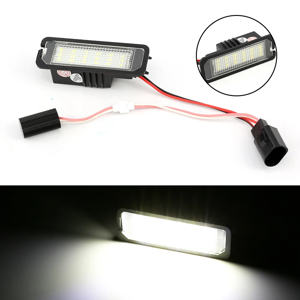 

License Plate Lights Canbus No Error LED License Number Plate Light Car led Signal Lamps for VW Golf 5 6 7 Passat Beetle Polo 9N