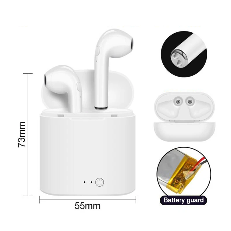 Mini Stereo I7S TWS Wireless Earphones Bluetooth Earphone Ear Phones Fone De Ouvido for Phone True Wireless Earbuds Handsfree