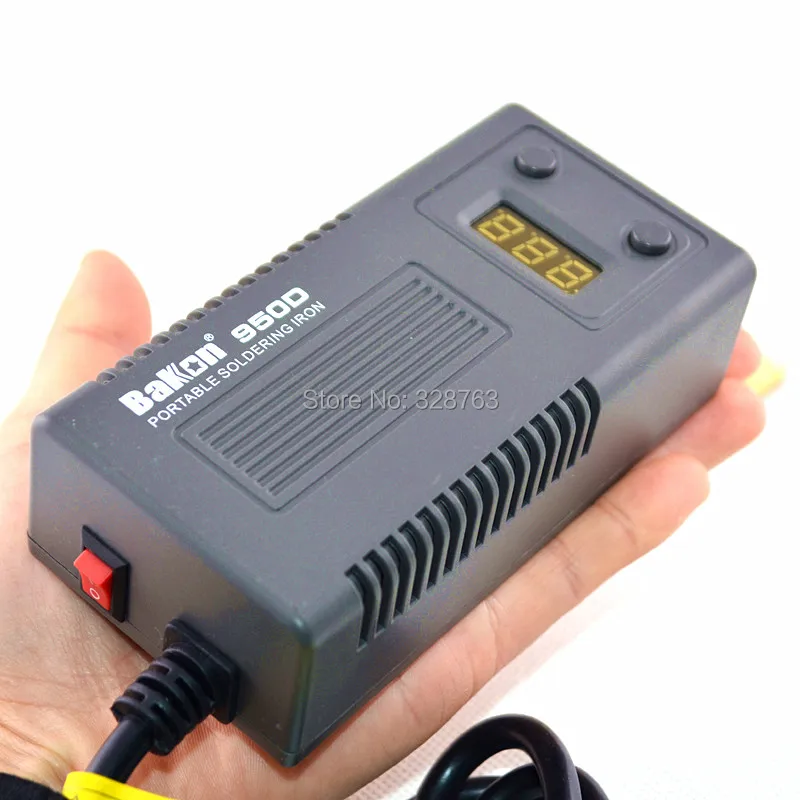BAKON 950D Мини Портативная цифровая паяльная станция Электрический паяльник+ 5 шт. T13 наконечники нагревательный сердечник 100~ 240 В