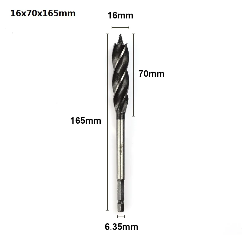 XCAN 1 шт. 10-25 мм шестигранный хвостовик 4 Флейта шнека сверло Дерево отверстие резак ядро сверло дерево сверло - Цвет: 1pc 16mm