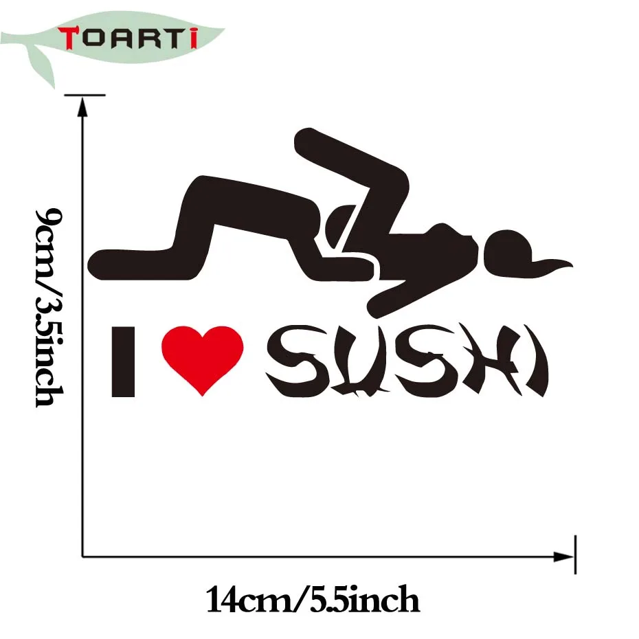 149 Cm I Love Sushi Dewasa Lucu Stiker Mobil Abstrak Pola Jendela