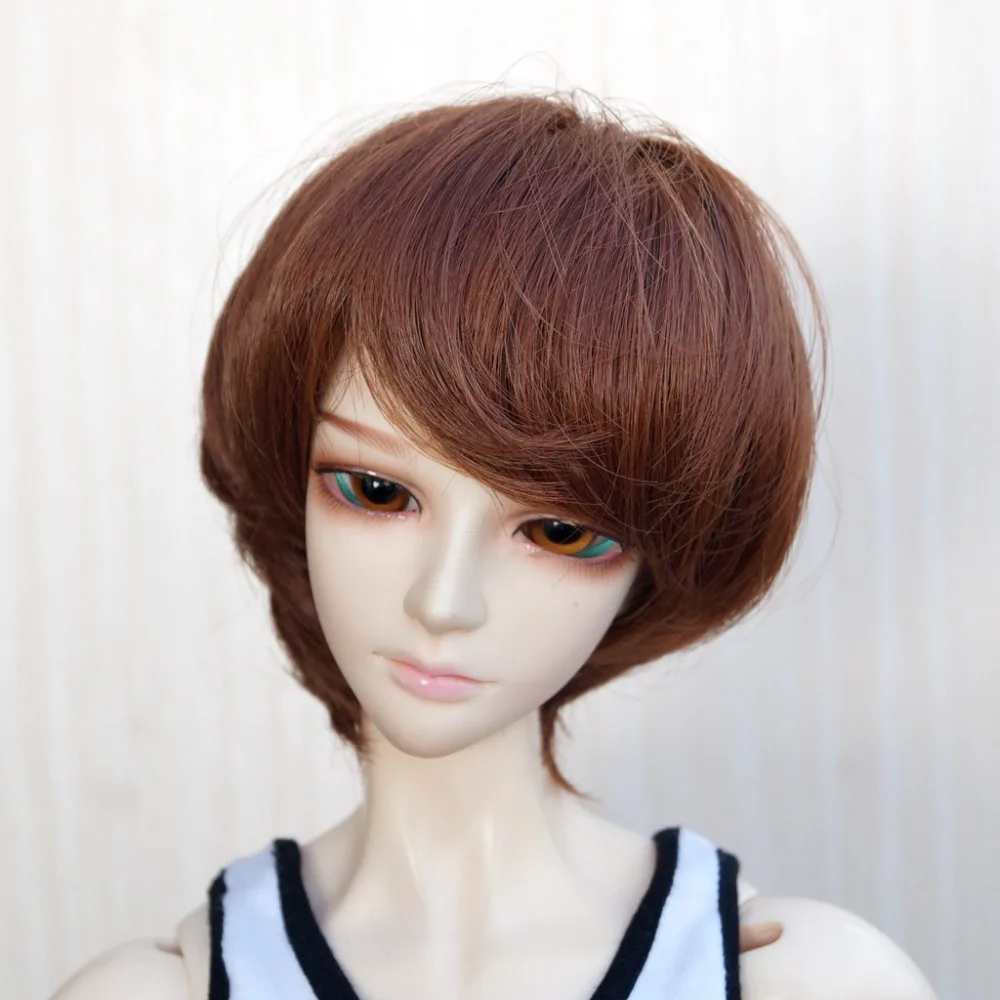 BJD 1/6 прямой короткий парик коричневый для 11 &quot1/4 17&quot 1/3 24 &quotвысокий YOSD SD MSD DK DZ AOD DD