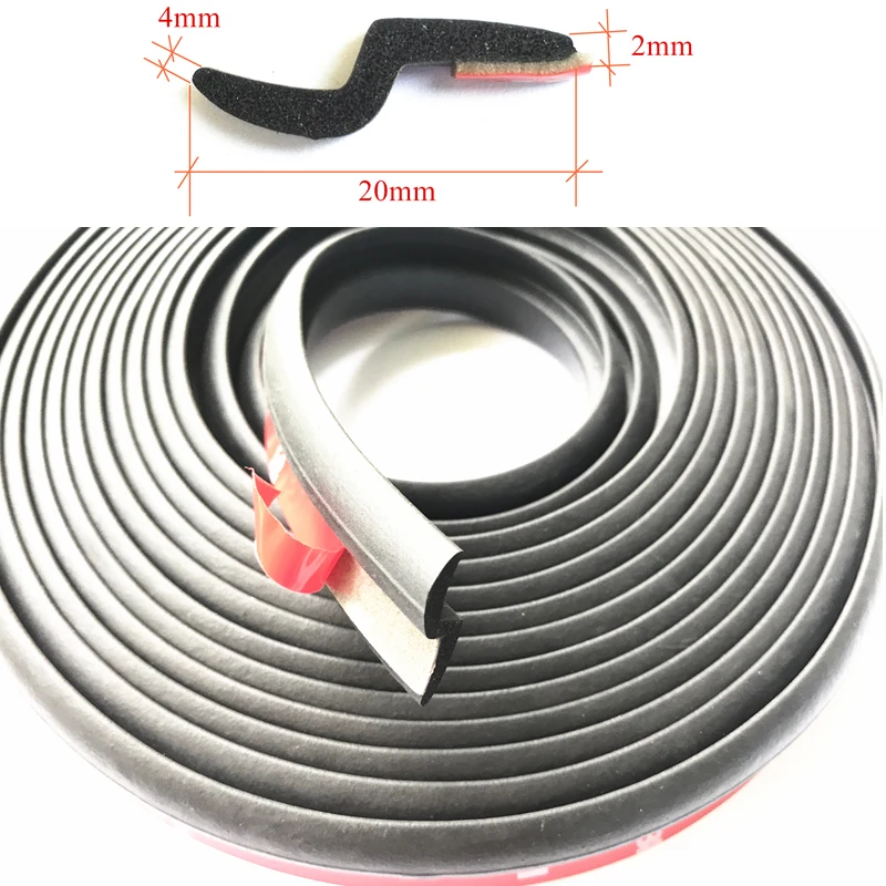 

Z type adhesive car rubber seal Sound Insulation car door sealing strip weatherstrip edge trim noise insulation