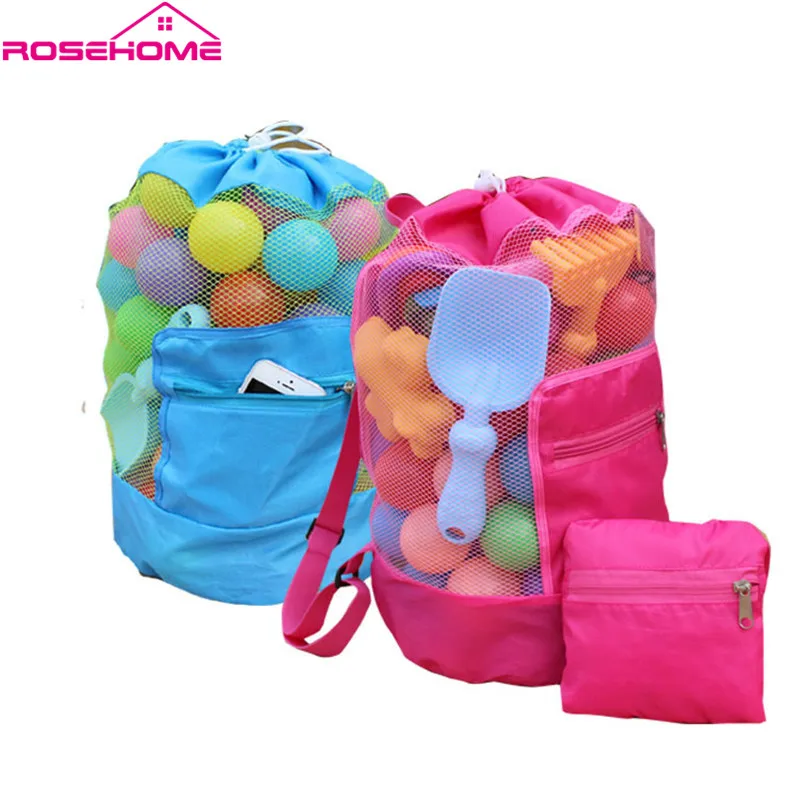 ROSEHOME Children Toys Storage Bag Foldable Travel Beach Bag Solid