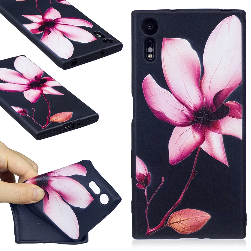 

Gorgeous Relief Pattern TPU Cases for SONY Xperia XZ F8332 Soft 3D Mobile Phone Protective Cases Embossed with Various Patterns