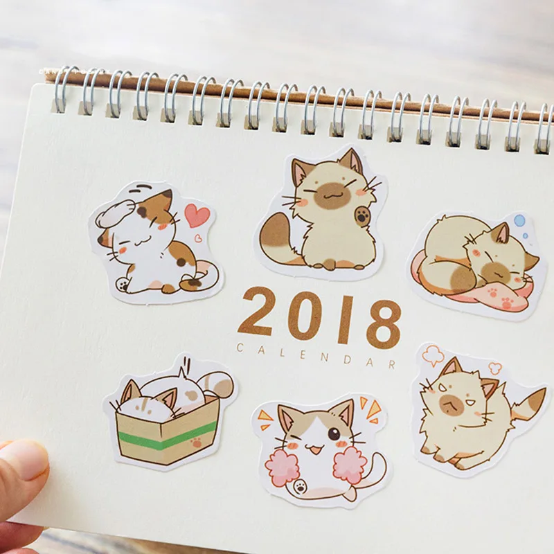 Joylong 40Pcs Kids Stickers Scrapbooking Cartoon Animals Cat Lion Cute Sticker Pack Pusheen Toys For Children Diary Decoration