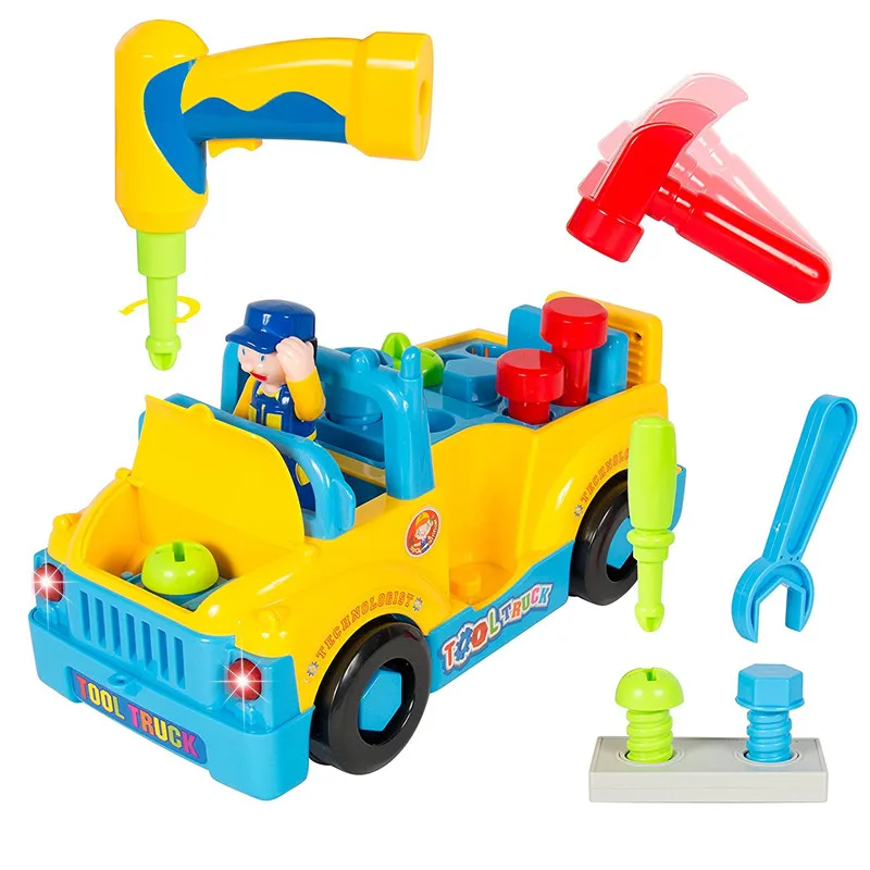 Fun Building Multifunctional Take Apart Toy Tool Truck with Electric Drill and Tools (1)
