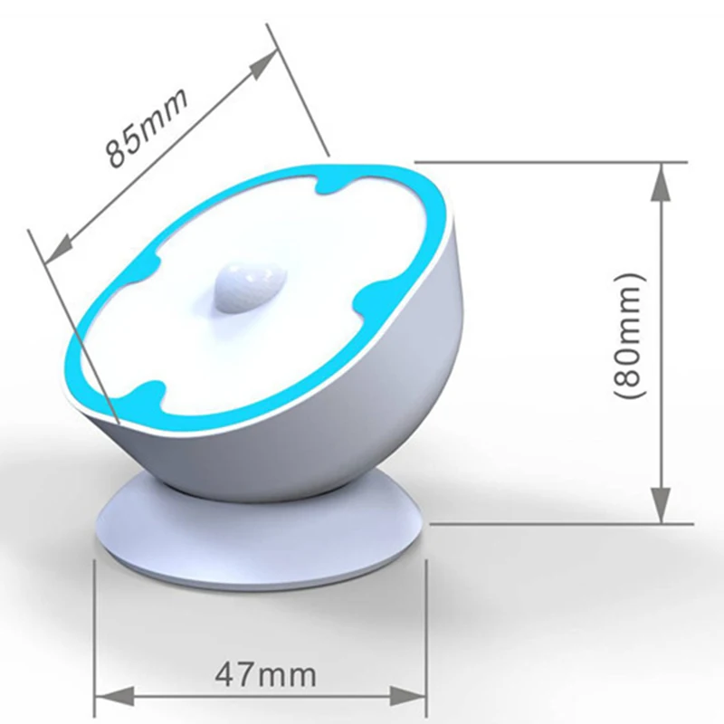 

USB Charging LED Motion Sensor Night Light 360 Degree Rotating Bathroom Wall Cabinet Table Lamp JA55