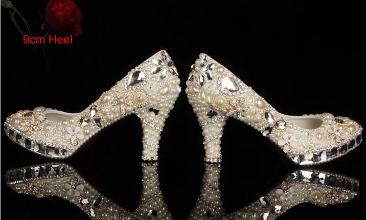 Luxury14cm обувь для подружки невесты на высоком каблуке груши бисером Свадебная обувь С кристалалми и стразами Дамская обувь для Свадебная вечеринка мяч Променад событие