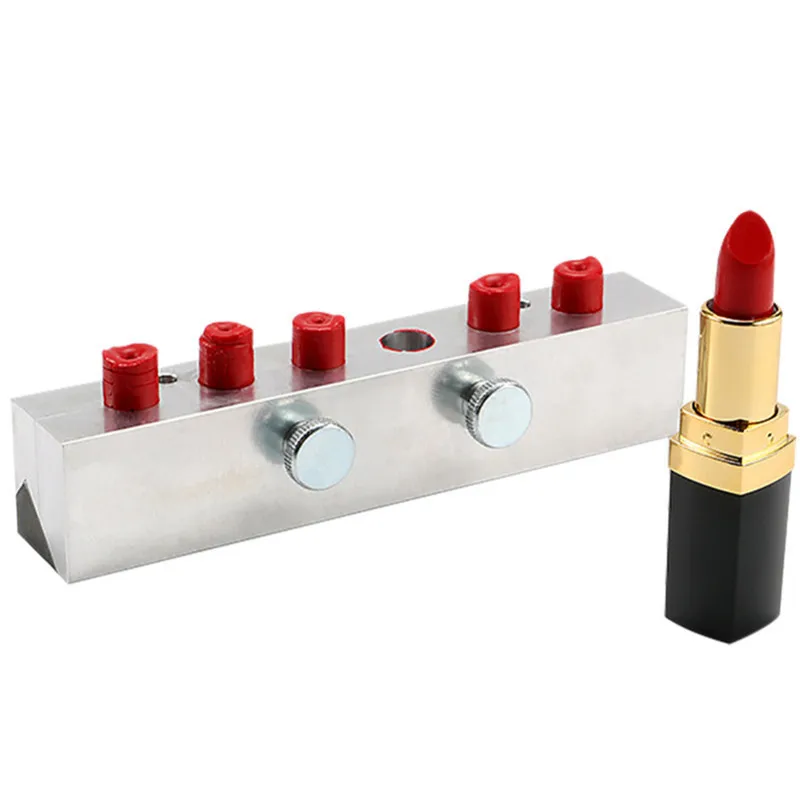 

12.1 mm 6 Cavities Aluminum Lipstick Mould Beak Waterdrop Shape DIY Lipstick Mold Lip Rouge Balm with Lipstick Stripper