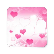 3,8 см Whimsical очаровательные розовые сердца на заказ квадратная наклейка