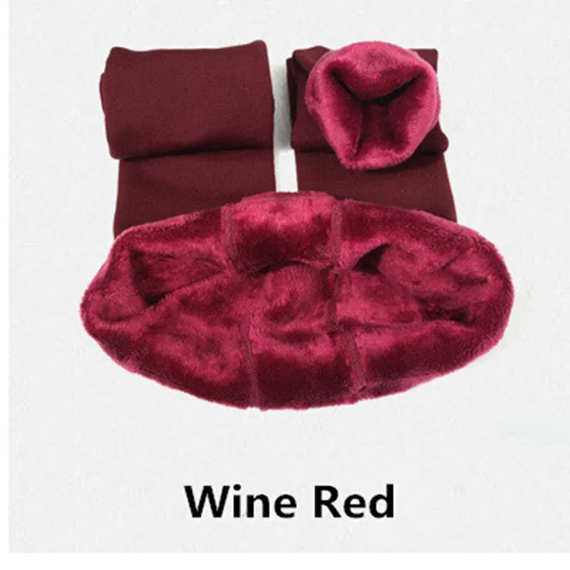 Wine Red NORMOV, женские зимние колготки, бархатные, сохраняющие тепло, высокие эластичные колготки, высокое качество, плюс размер, женские тонкие, плотные, модные штаны - Цвет: Wine Red