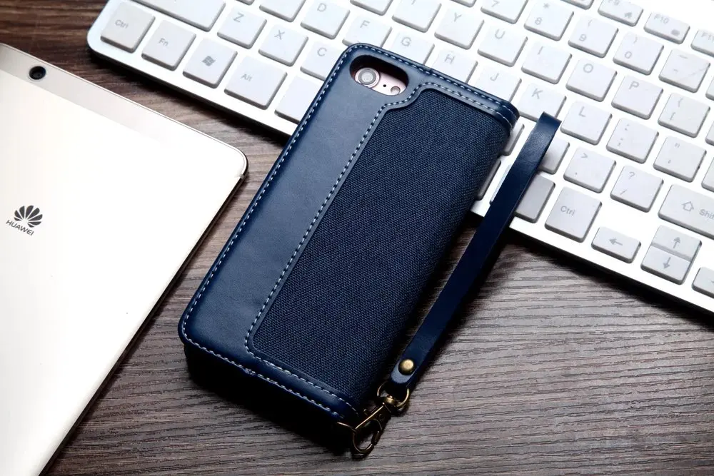 Blue Джинсовый флип-чехол из искусственной кожи чехол для iPhone XS Max XR X XS чехол с отделениями для карт чехол-подставка для iPhone 6 6S 7 8 Plus чехол-кошелек - Цвет: Blue