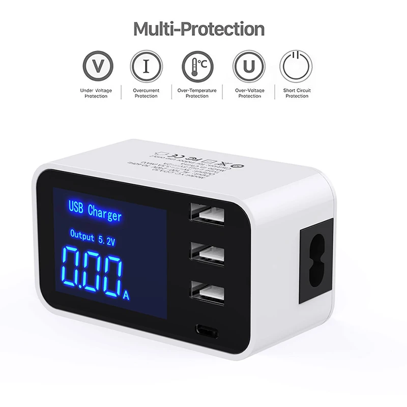 الذكية USB متعدد المنافذ نوع C وحدة شاحن ل أبل سامسونج هواوي اللوحي 4 منافذ شاحن حوض عرض سطح المكتب محول السفر الذكية USB متعدد المنافذ نوع C وحدة شاحن ل أبل سامسونج هواوي اللوحي 4 منافذ شاحن حوض عرض سطح المكتب محول السفر