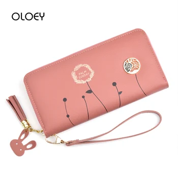 

Cute Multi-card Long Women Wallet Flower Tassel Purse Change Folder Japanese Kawaii Girl Long Multi-function Coin Purse Card Set