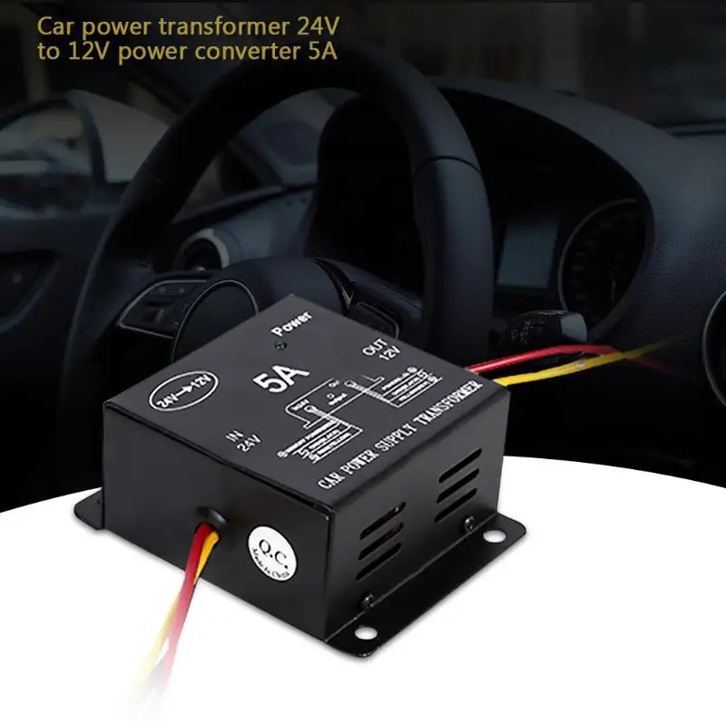 DC 24 V в DC 12 V автомобильный понижающий преобразователь 5A 60 W понижающий регулятор питания автомобильный Стайлинг автомобильные преобразователи Конвертация напряжения