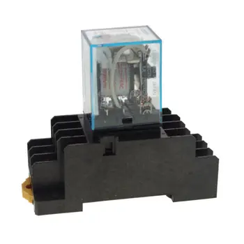 

2 * 220VAC 5A Coil Power Relay JQX-13F MY3NJ HH53PL 11Pins 3PDT With Socket Base