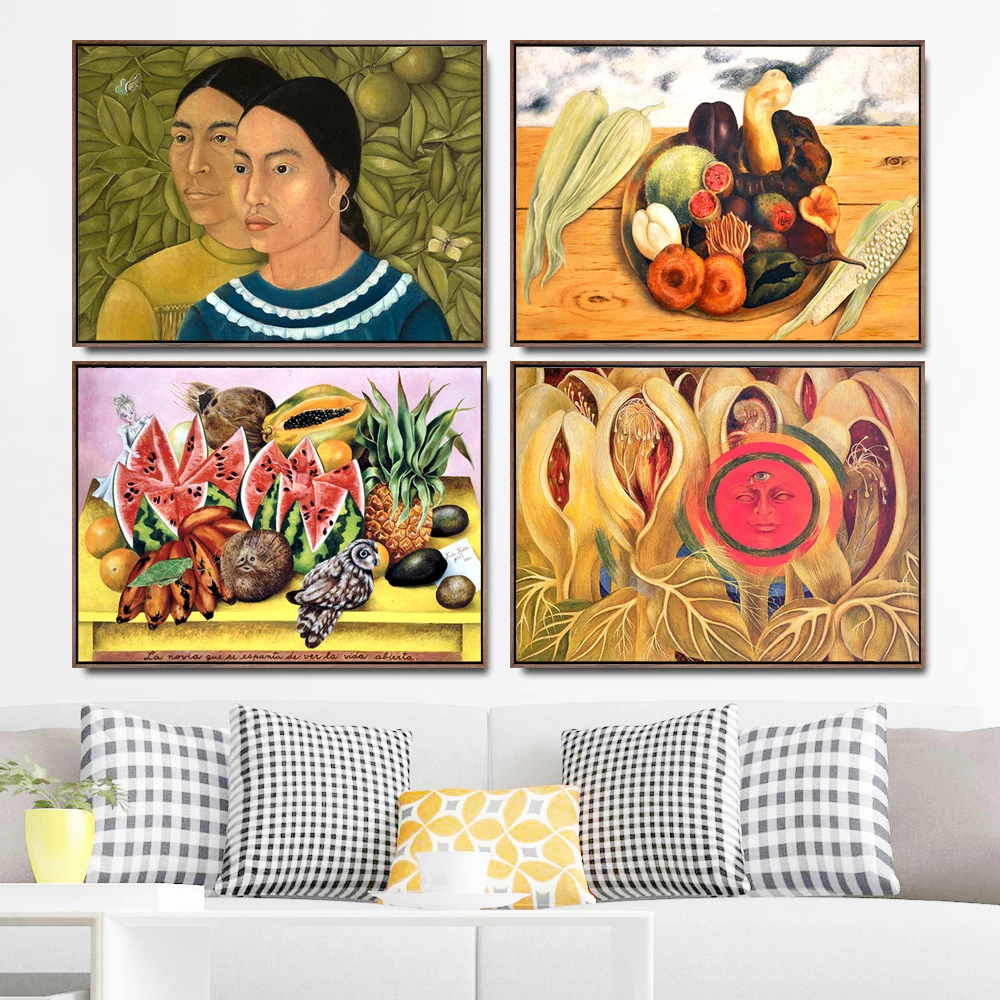 

Home Decoration Art Wall Pictures Fro Living Room Poster Print Canvas Paintings Mexico Frida Kahlo Figure Painting