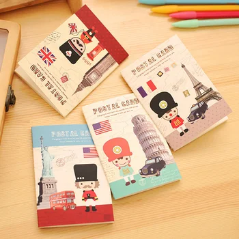 

1pc Building Style Mini Notebook Paper British Soldier Diary Pocket Pad Eiffel Tower Sketch book Pocketbook Memo Pad Stationery