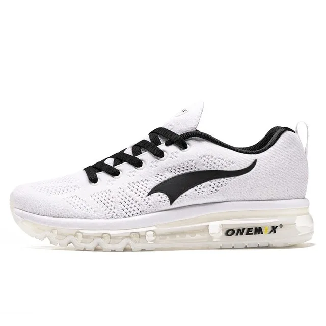 WhiteBlack ONEMIX Air Спортивная обувь для мужчин и женщин 97 дышащая сетка спортивная уличная беговые кроссовки Max 12,5 - Цвет: WhiteBlack