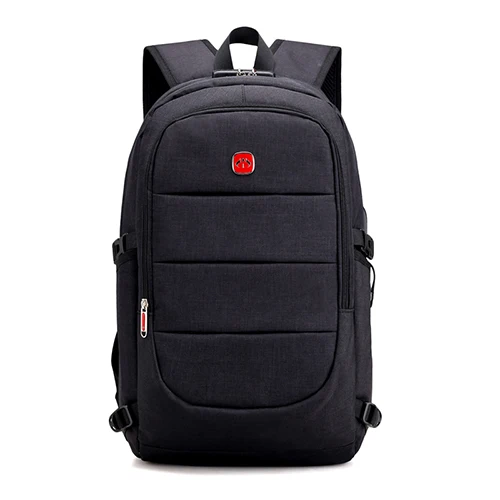 AHRI Оксфорд рюкзак большой емкости ноутбука Рюкзаки Сумка на плечо с кодовым замком безопасности, USB кабель и зарядный порт мужской - Цвет: BLACK