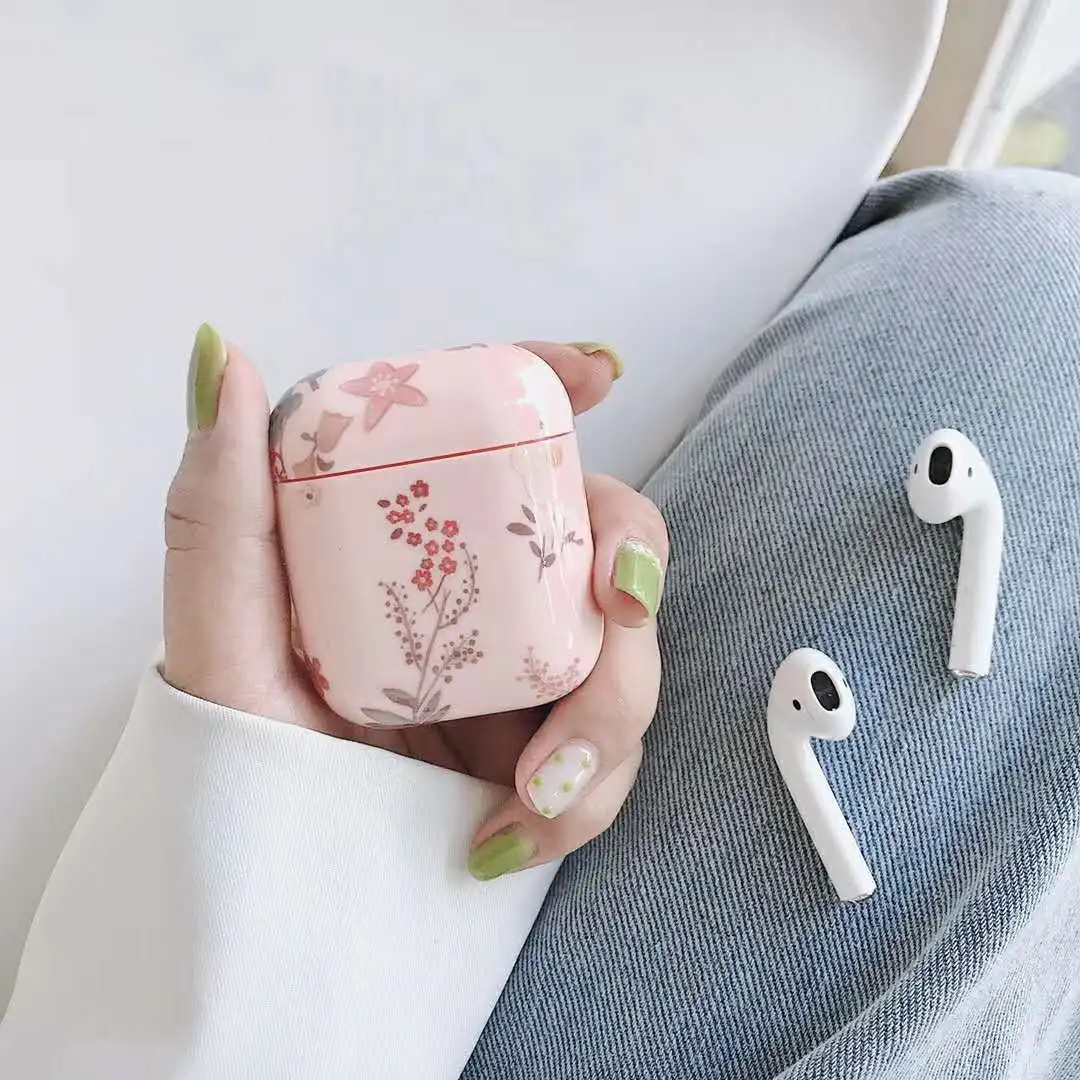 Модный Цветочный Жесткий чехол с листьями для гарнитура для Airpods, аксессуары для беспроводных наушников, чехол для Apple Airpods 2, зарядная коробка - Цвет: Q3