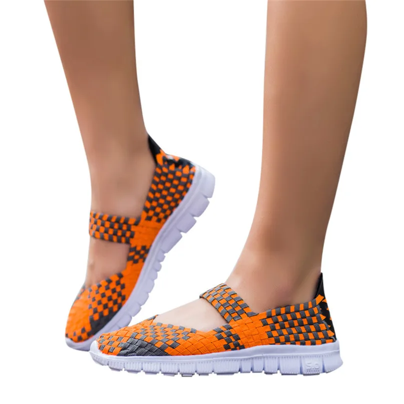 Adult Running Shoes Women Woven Light Weight Elastic Trainer Slip On Sport Water Shoes Sneakers zapatos de mujer #2M06 (28)