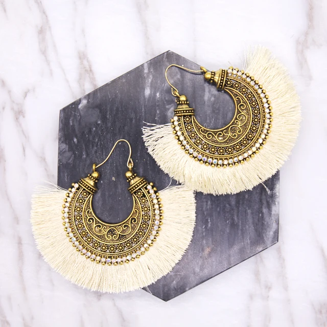 Coco Willow Tel Handmade Ethnic Hoop Earrings Mexican Coco Willow Tel Handmade Ethnic Hoop Earrings Mexican Traditional Feel Like Tribal Boho